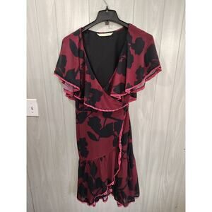 Wayward Fancies eShakti Maxi Dress 2X 20W Flowy Festival Wrap Dark Floral